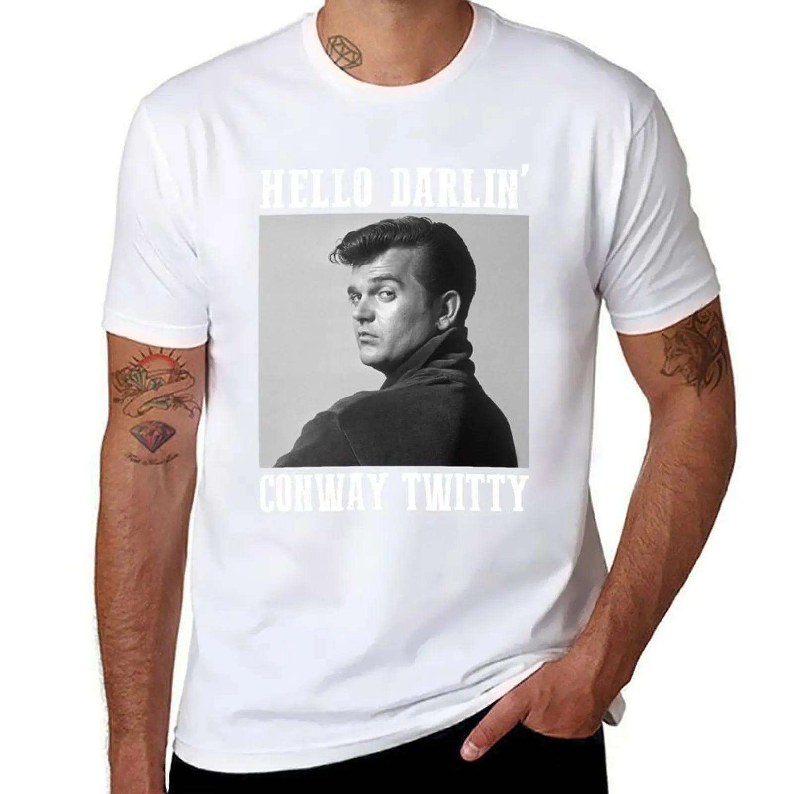 

Футболка Conway Twitty Hello Darlin' Country Legend FanArt, мужские футболки с принтами, футболка с принтом