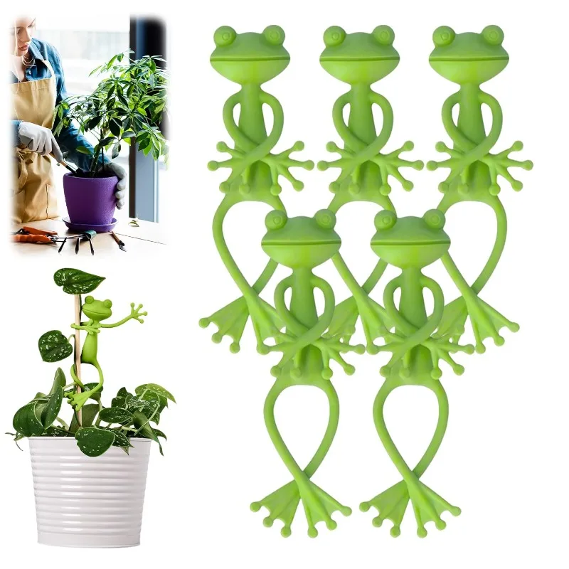 2/5/12/PCS Frog Plant Stand Tomato Plant Support for Plants Gardening Plant Holder Plant Climbing Fixture Clips Garden Supplies