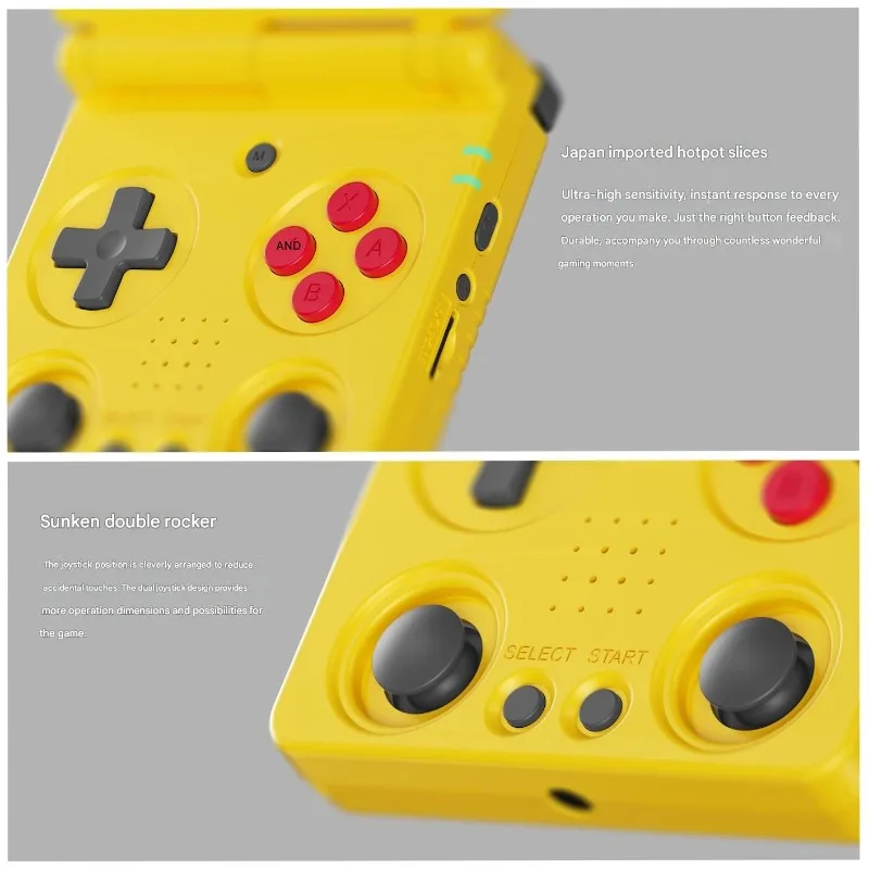 ANBERNIC RG34XXSP jeux portables pliants à double choc SNK IGS 720P HD Pixels Cortex-A53 Console portable nostalgique Open Source