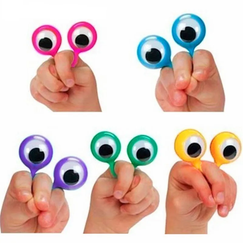 New 10 Pcs Eye Finger Puppets Rings Interactive Toys For Kids Cool stuff Plastic Eyeballs Funny Antistress Gadgets For Children