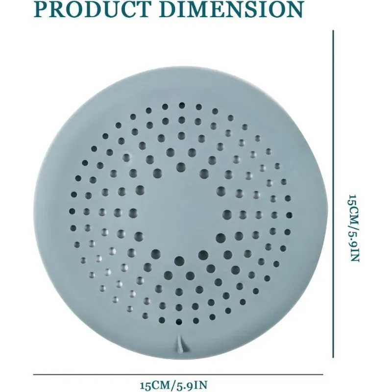 Shower Drain Hair Catcher,Drain Cover Bathroom Tub with Suction Cup 5.9 Inches Silicone Sink Strainer Suit for Bathtub, Kitchen