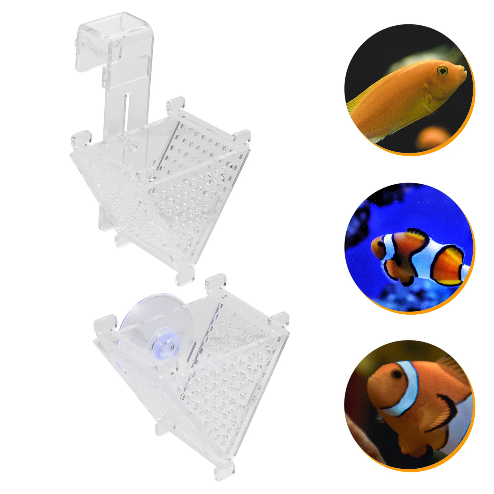 

2Pcs Acrylic Red Aquarium Feeder Suitable All Kinds Fresh Saltwater Tanks Easy Use Cleaning Fish Feeding Cup Acrylic Fish Feeder