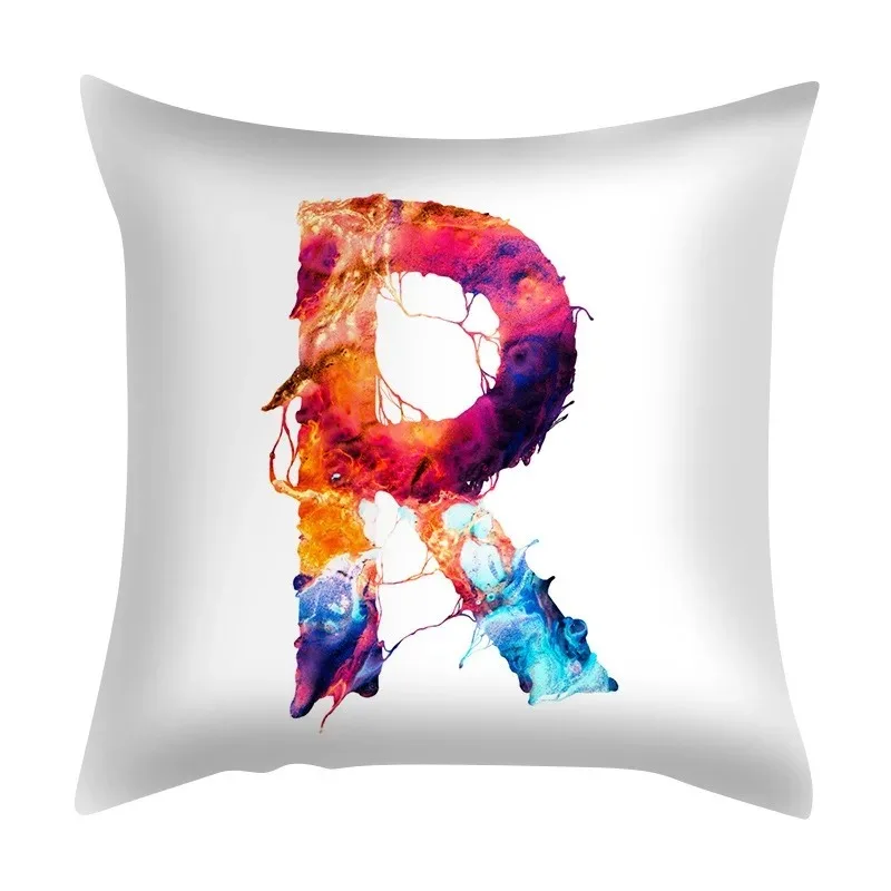 Personalized colorful letter graffiti print pillowcase living room sofa bedside cushion cover bedroom room home decoration