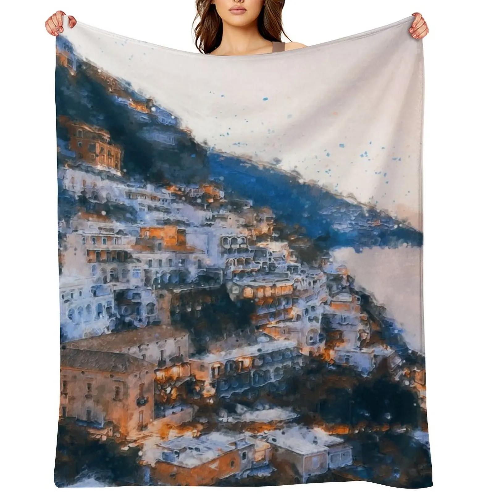 

Positano, beauty of Italy Throw Blanket valentine gift ideas For Decorative Sofa Decorative Beds Cute Plaid Blankets