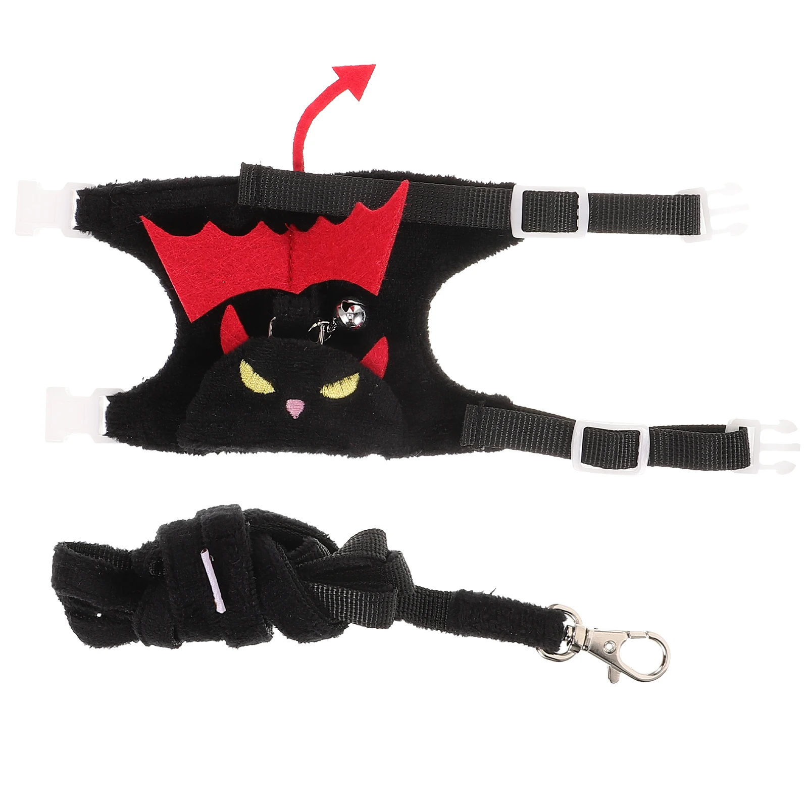 

1Set Halloween Style Cat Harness Leash Set Adjustable Traction Rope for Small Pets Outdoor Walking Harness and Leash Set