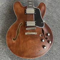 Free Shipping Higher Quality F-Hole Brown 335 Jazz Half Hollow Electric Guitar Brown Chrome Hardware Maple Body