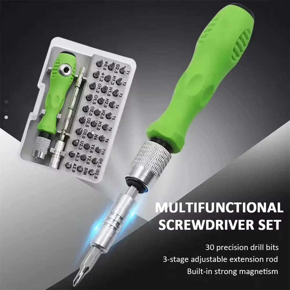 32 In 1 Screwdriver Set Precision Household Maintenance Tool Triangle Slotted Cross Shaped Screwdriver Drill Bit Combination Kit
