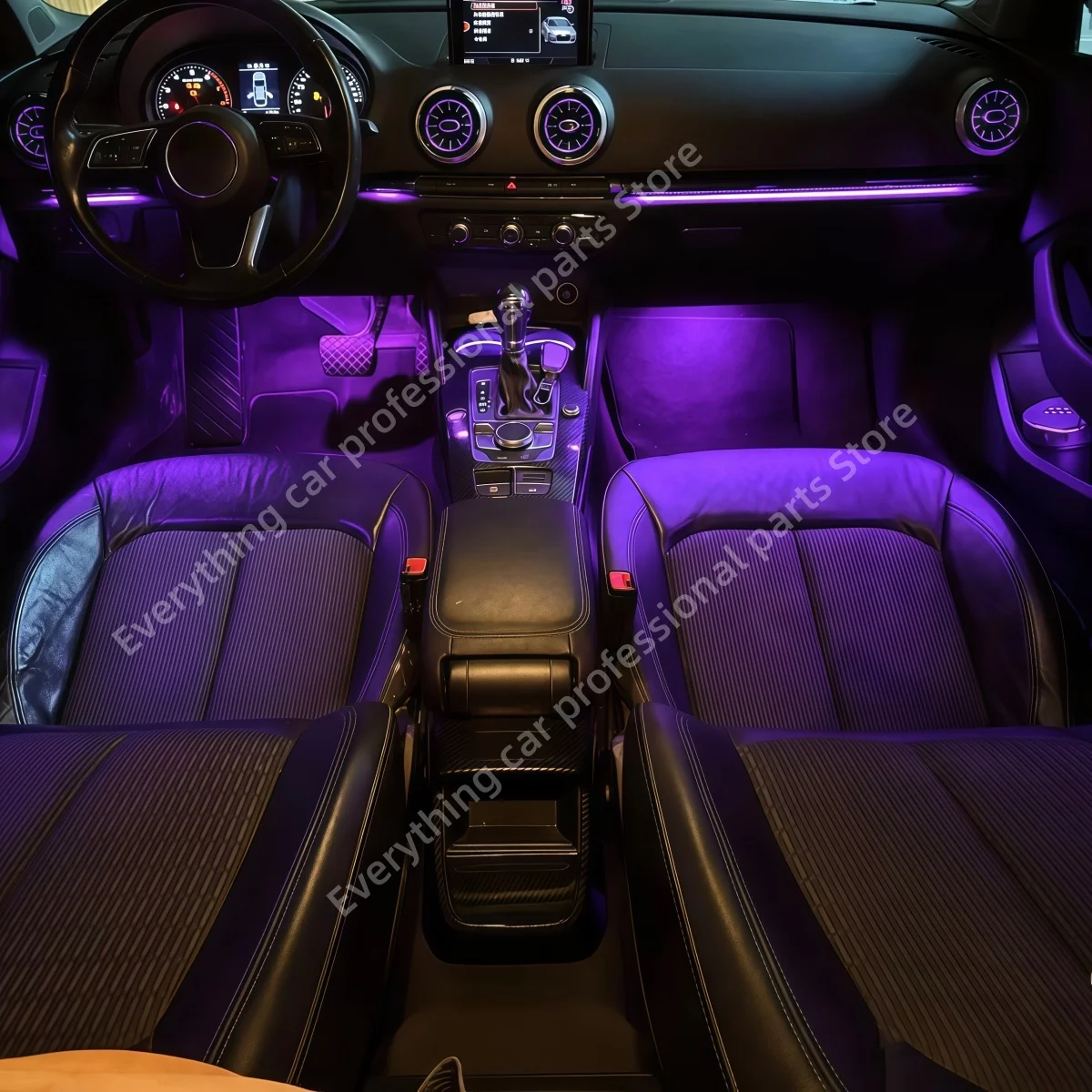 

Светодиодная подсветка салона для Audi A3 S3: световая полоса для дверей, вентиляционных отверстий приборной панели, элементы для модификации интерьера.