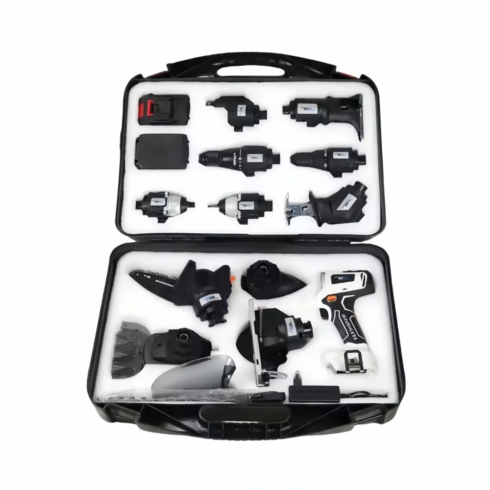 Professional 20V Multi-Function Cordless Power Tool Combination Kit 12-Head Electric Drill Set with Hard Case OEM Supported