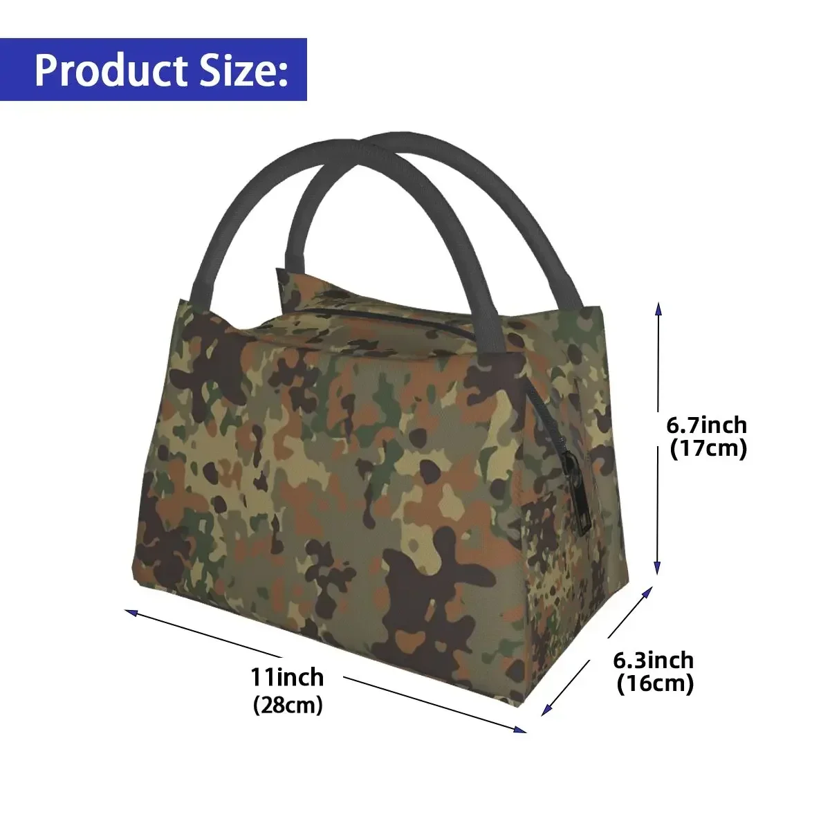 Flecktarn التمويه أكياس الغداء معزول بينتو صندوق المحمولة حقيبة الغداء قابلة لإعادة الاستخدام نزهة أكياس برودة حقيبة حرارية لمكتب المرأة