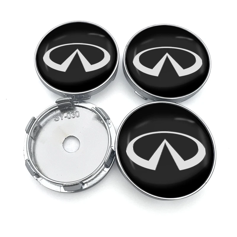 4pcs 60mm Car Wheel Center Hub Cap Rim Cover Emblem Stickers For Infiniti FX35 Q50 Q30 ESQ QX50 QX60 QX70 QX80  EX JX35 G35 G37