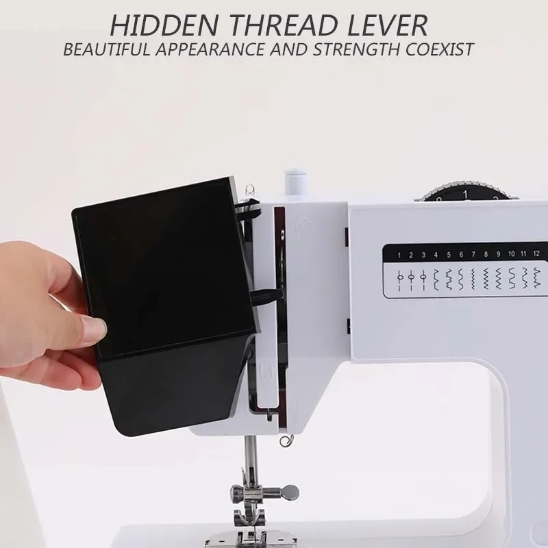 220V/110V Multifunctional Desktop Micro-Folding Electric Tailor Sewing Machine UFR-737 Double Needle Household Sewing Machine