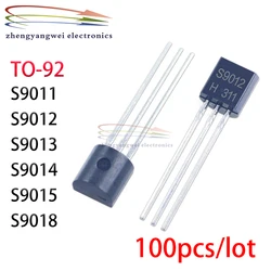 100pcs/lot S9011 S9012 S9013 S9014 S9015 S9018 TO-92 Triode (BJT)