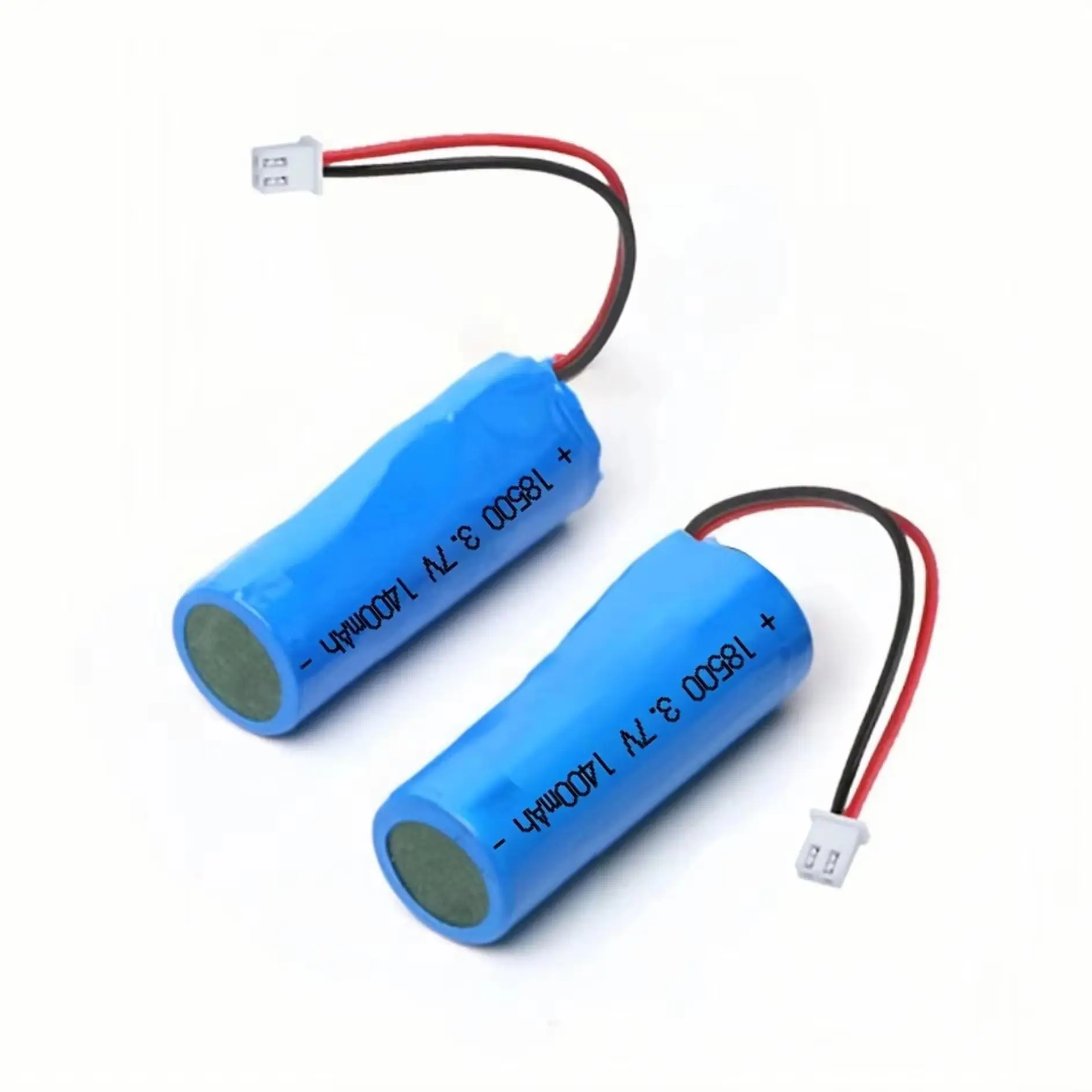 Bateria de lítio recarregável, 6 peças, 18500 3.7v 1400mah com fios de conector para lanterna, barbeador, espremedor, lâmpada de mesa, teclado, rádio