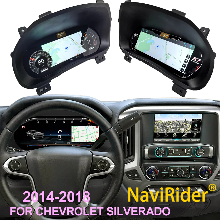 

Цифровая приборная панель (виртуальный кокпит) для Chevrolet Silverado 2014-2018: ЖК-дисплей, спидометр, тахометр, часы