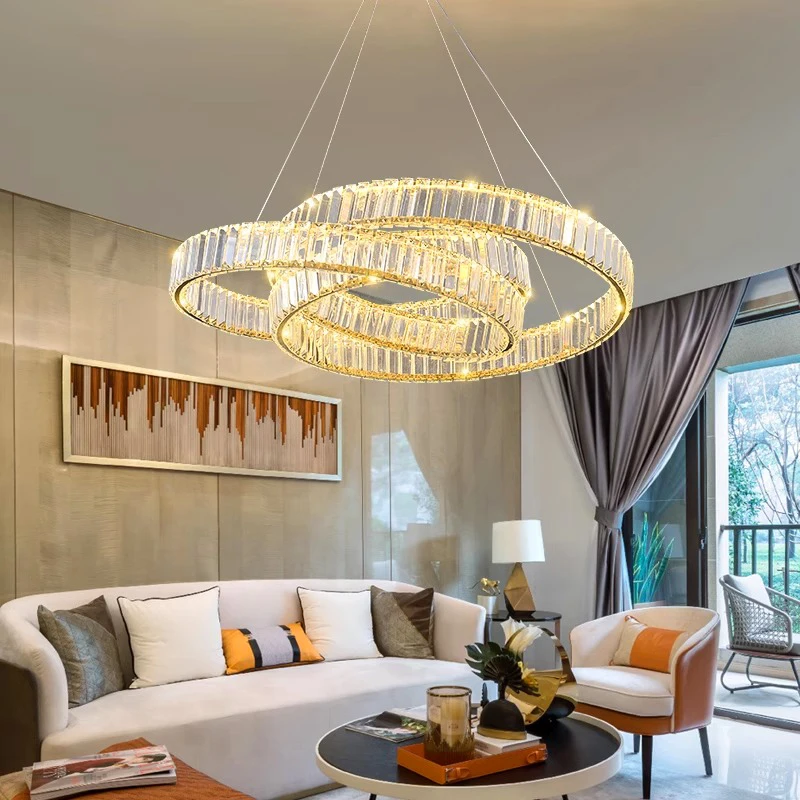 Imagem -05 - Modern Crystal Chandelier For Home Decoration Living Room Pendant Lamp Dining Room Pendant Lights Iluminação Interior