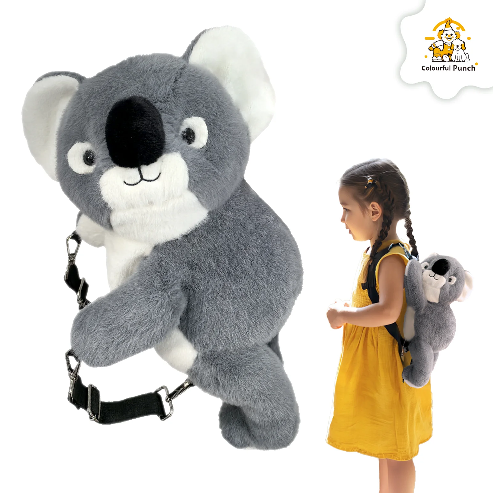 

Koala backpack soothes dolls, children interact with toys to accompany them to school