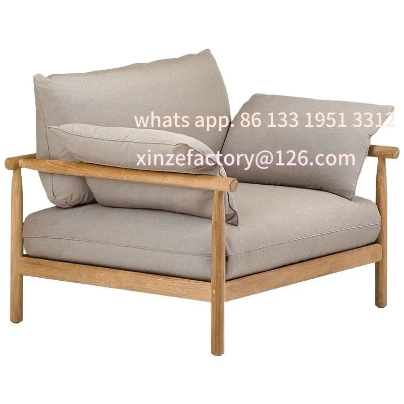 

Nordic outdoor terrace solid wood sofa courtyard villa hotel outdoor open-air waterproof and sunscreen sofa furniture combinatio