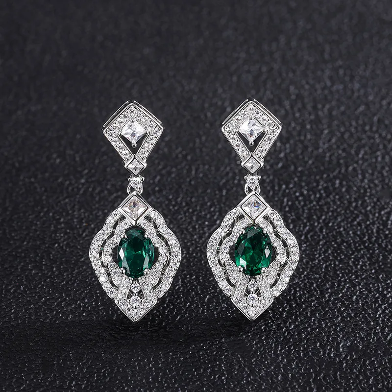 QTT Silver Color Earrings for Women 2022 New Trend Elegant Vintage Drop Earring with Shiny Zircon Wedding  Jewelry