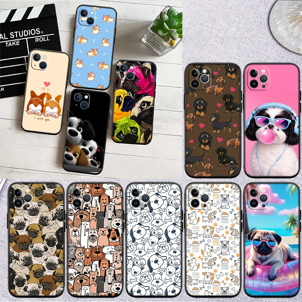 Cute Cartoon DOG Phone Case for Samsung Galaxy A11 A12 A13 A15 A52S A53 A55 A56 A70 A71 A72 A73 F06 F16 F56