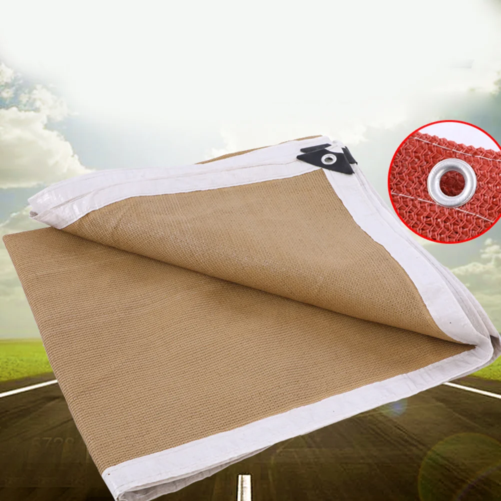 

1Pcs Sunshade Net Curtain 2x2m Beige Folding Lightweight Sun Block Net for Balcony Playground Install Shade Solution