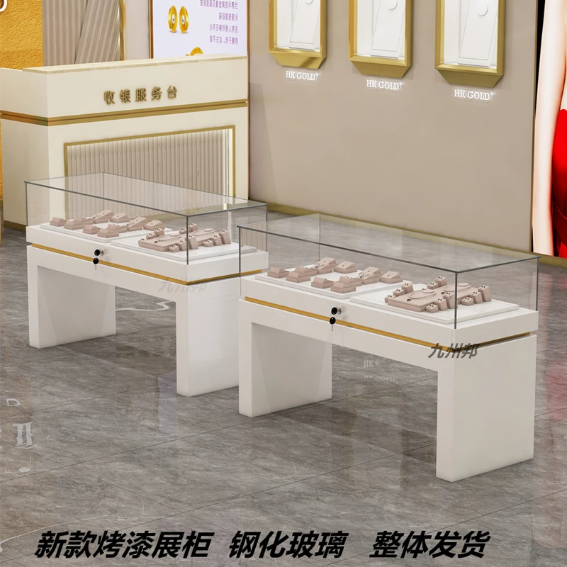 

Paint jewelry glass showcase exhibition hall product exhibition showcase eye showcase museum exhibition counter