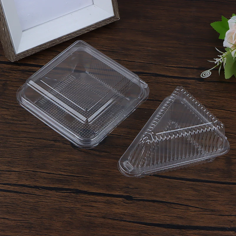 10Pcs Triangle Square Cheesecake Box Pie Holders DIY Cupcake Slice Container For Bakery Party Wedding