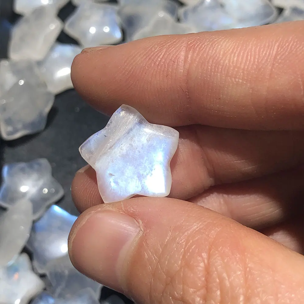 Natural Moonstone Star Gemstone Blue Moonstone Crystals and Stone Healing DIY Minerals Quartz Home Decoration Spiritual Reiki