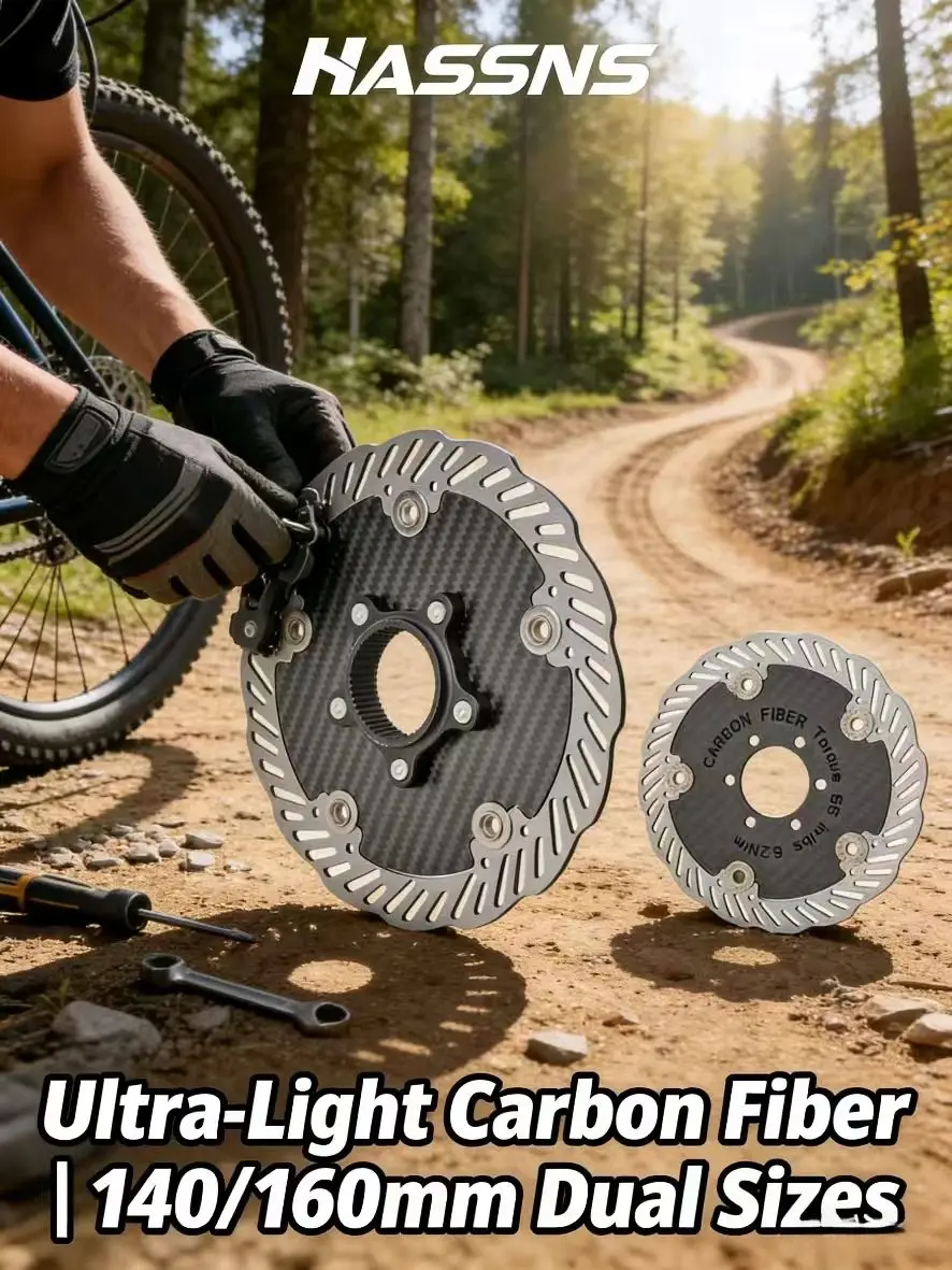 AliExpress NONE Carbon Fiber Disc Brake Rotor 140/160mm  Lightweight Floating Rotor 6 Bolt & Center Lock High Strength Bike Brake Parts for MTB