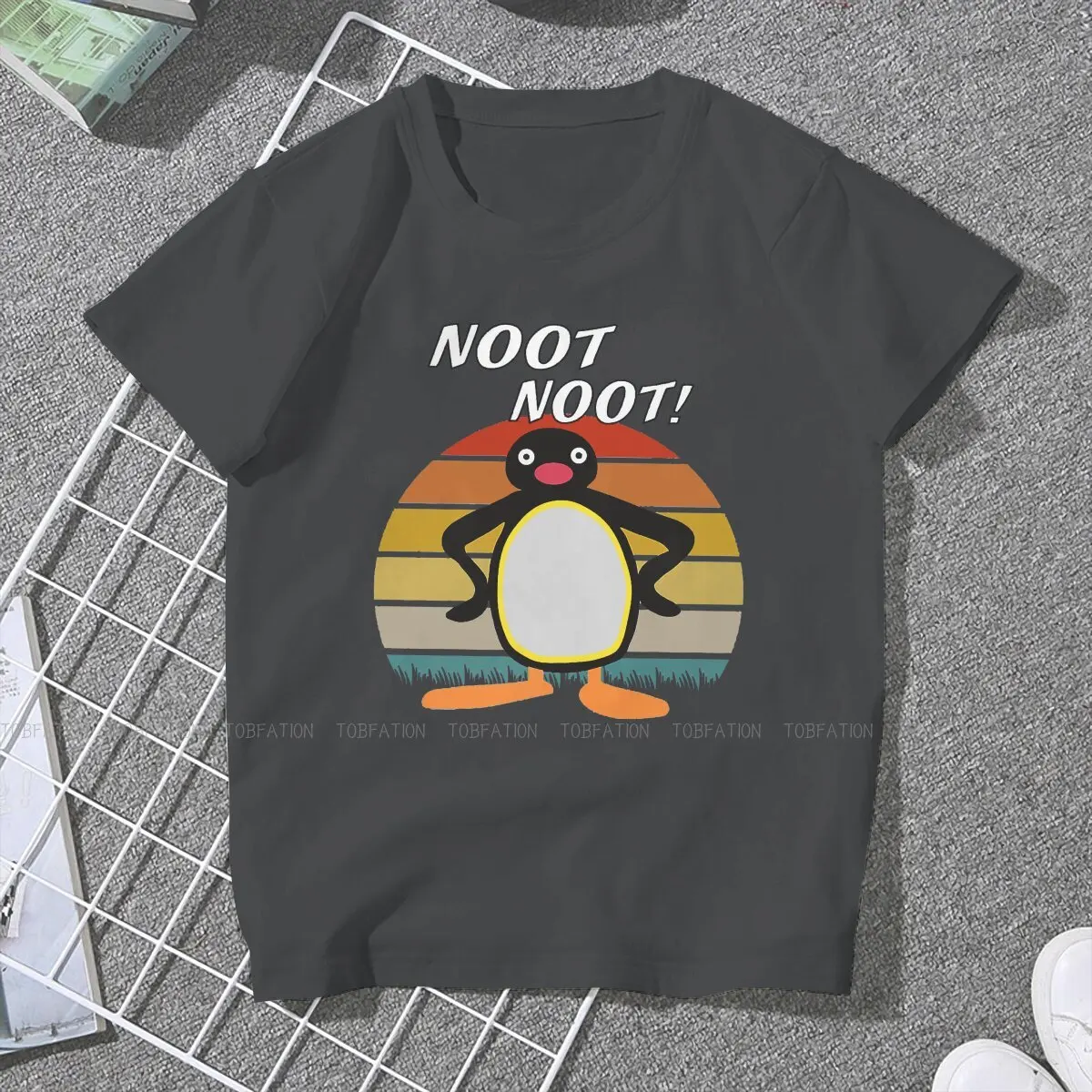 Noot Noot Madafakas Funny  Women Clothing Pingu Penguin Anime Female Tshirts Vintage Loose Tops Tee Kawaii Girls Streetwear