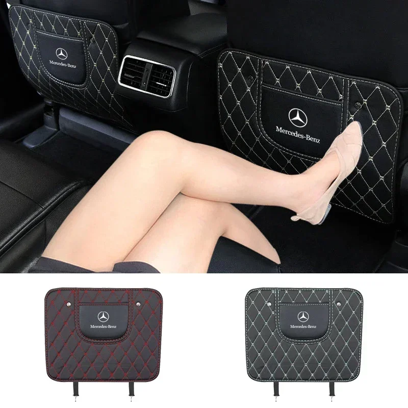 Car Seat Back Anti-Kick Mat Protector Pad Cover For Mercedes Benz AMG E S C A B Class GLE GLS GLC CLA GLA GLK GLB W206 W205 W204