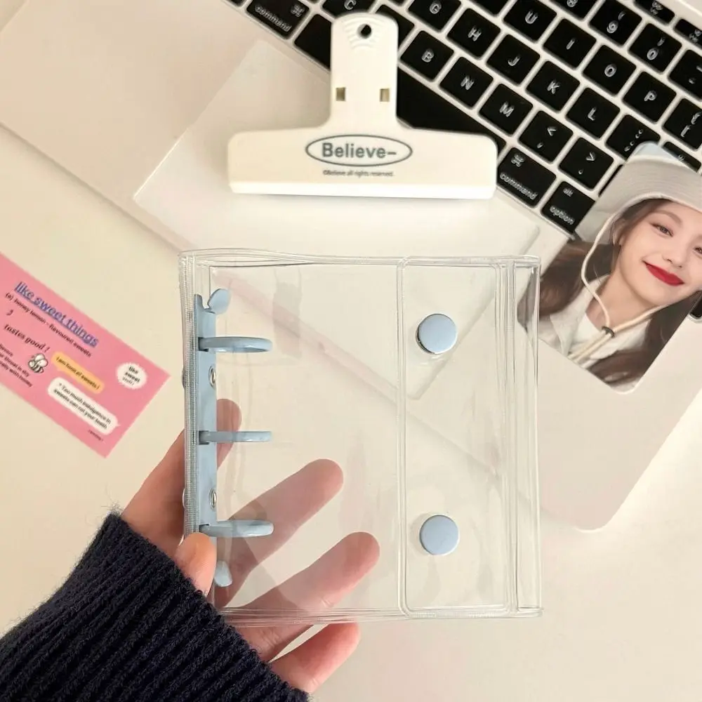 زر مزدوج 3 بوصة ألبوم صور غطاء صغير 3 حفرة صورة صغيرة غطاء INS نمط سستة فضفاضة ورقة غطاء ألبوم السفر #4