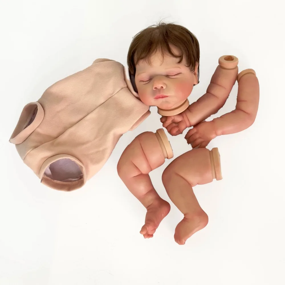 Kit de beurre Reborn Baby Marley, cheveux enracinés à la main, pièces de beurre déjà peintes, kits de bricolage, 19"