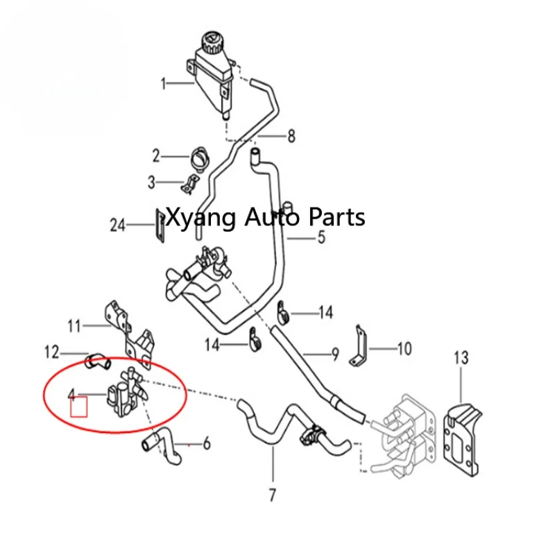 Warm Air Three-way Water Valve Water Pipe Warm Air Switching Control Valve Original For Dongfeng Fengshen E70 EV  Evolute i-PRO