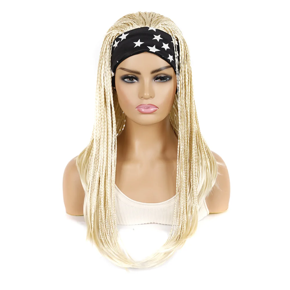 

Парик Jeedou Wigs с плетеными косами и повязкой на голову, блонд-серый омбре, в богемном стиле, женский синтетический парик для повседневного использования
