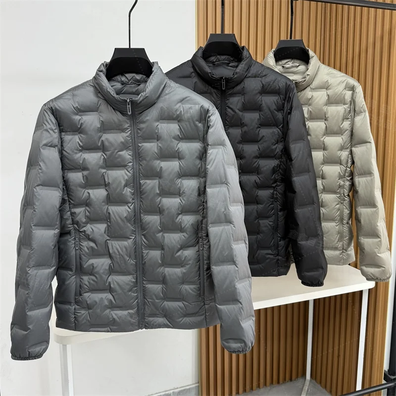 

Lightweight Warm Durable Water Repellent 90 down Outdoor Men's Jaet Stand Collar Padded Coat Versatile Zipper Closure
