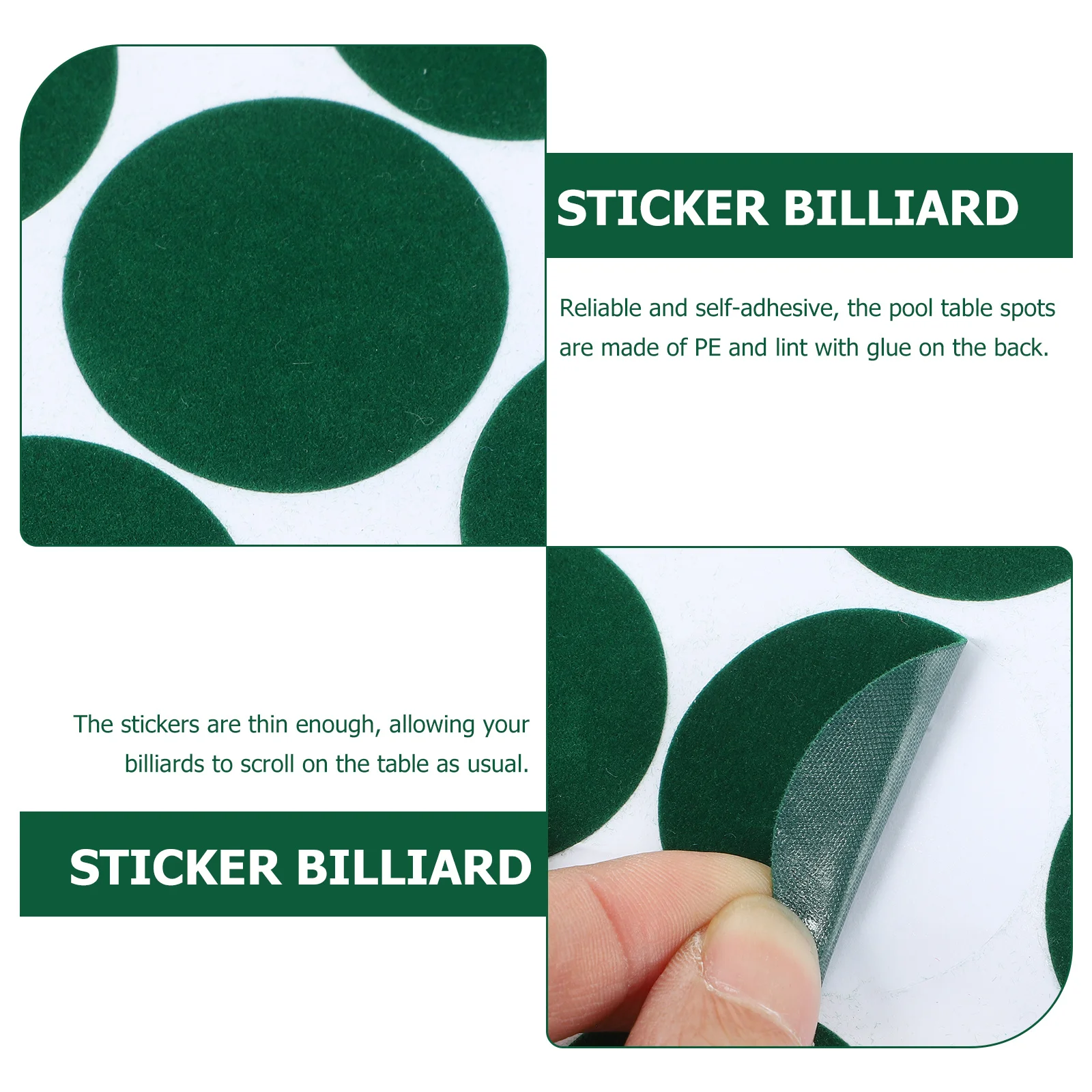 

Billiard Table Marker Patch Snooker Mending Stickers Pool Table Accessory Green Dots for Various Occasions Patches