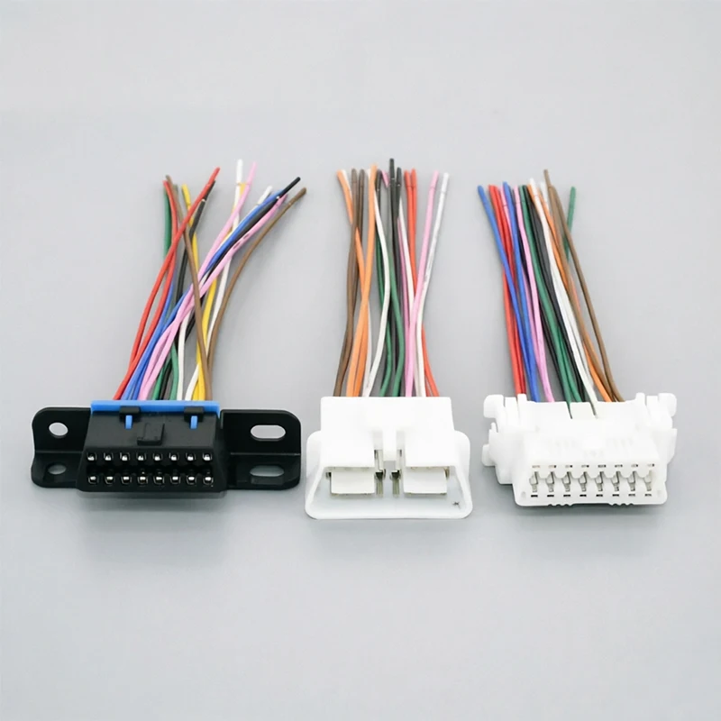 1 ensemble de connecteurs de faisceau de câblage automobile 16 broches pour voiture, camion, prise universelle de port de détection OBD, interface de détection pour ordinateur de bord