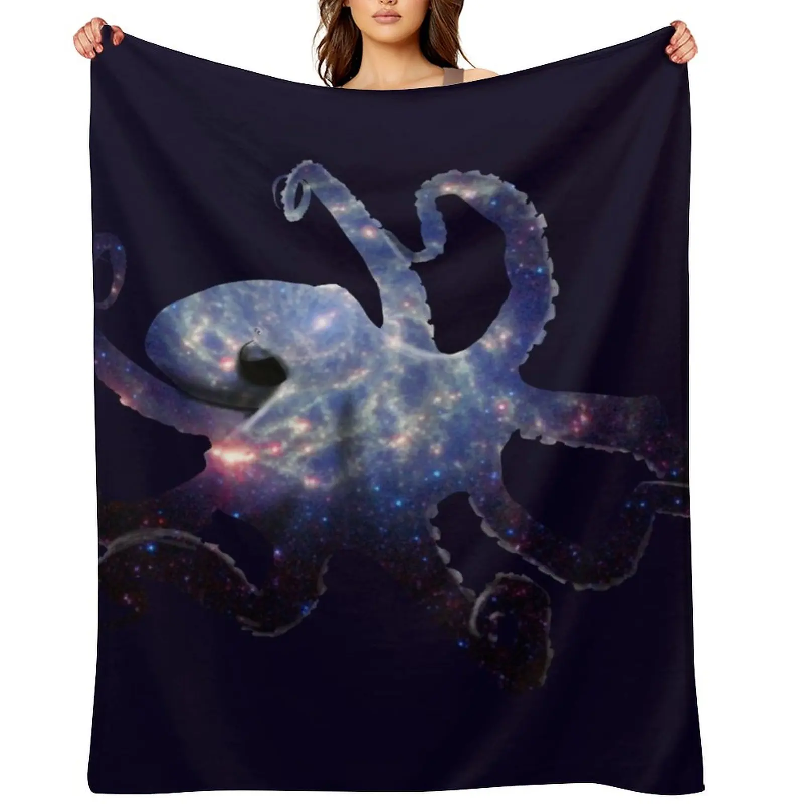 

Galaxy Octopus Throw Blanket funny gift Bed covers Retros warm winter Blankets