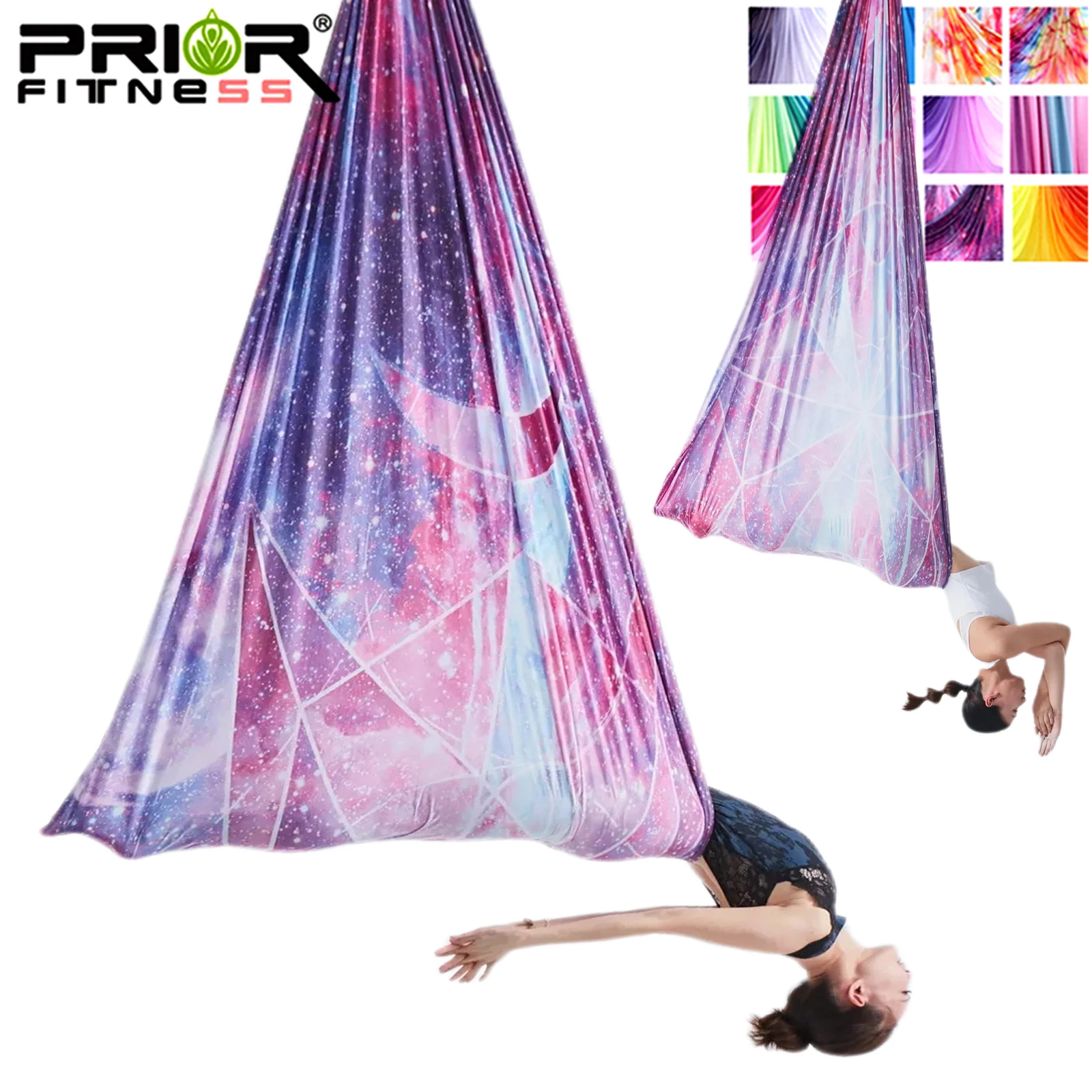 7M Aerial Yoga Hammock Fabric Aerial Silks Gradient Color Yoga Swing Fitness Stretch Belt for Gym Indoor Yoga Studio