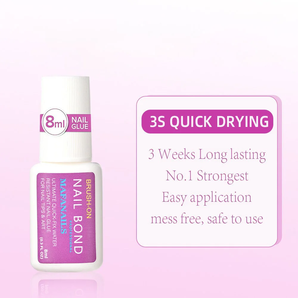 The Best-Selling Nail Glue for Attaching Rhinestone Accessories, a Strong Nail Tip Adhesive with a Brush, 8ml Fast-Drying Nail Glue