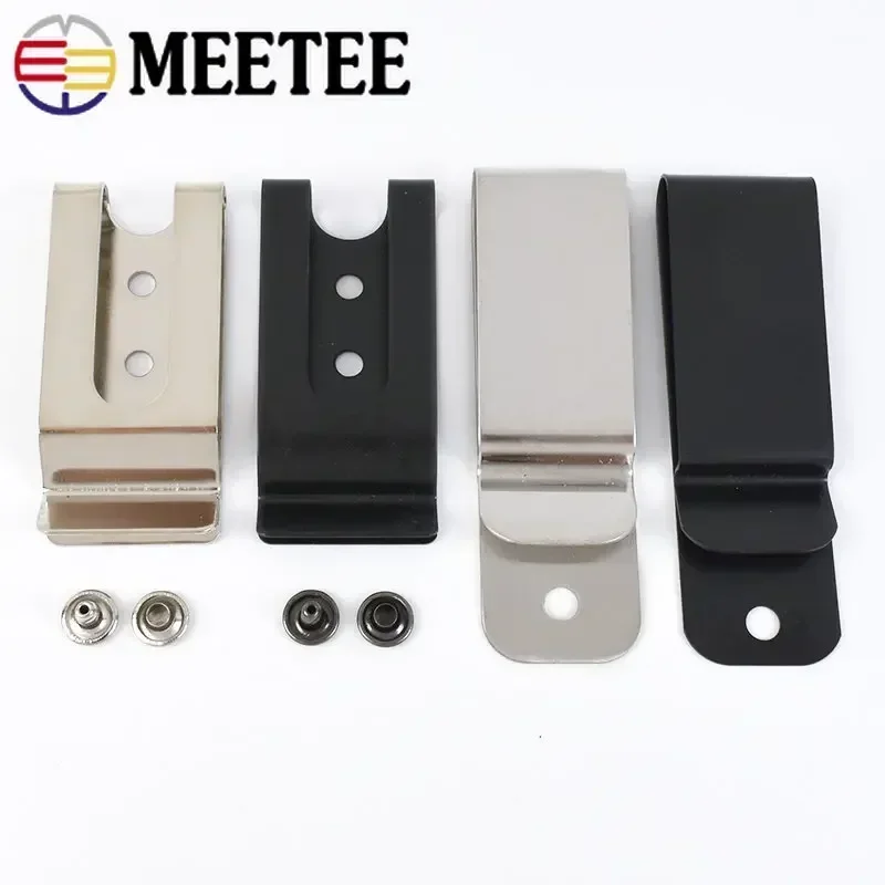 2/5Pcs Double Holes Metal Belt Clips Buckle Sheath Spring Clip Clasp Hooks for Leather Wallet Purse Band Loop Clasps Accessory