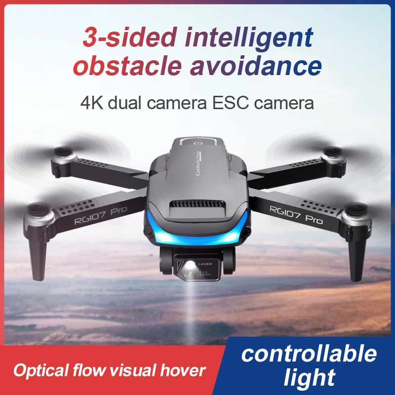 جديد RG107 برو الطائرة بدون طيار 4K المهنية المزدوج HD كاميرا FPV طائرة صغيرة بدون طيار التصوير الجوي فرش السيارات طوي كوادكوبتر اللعب