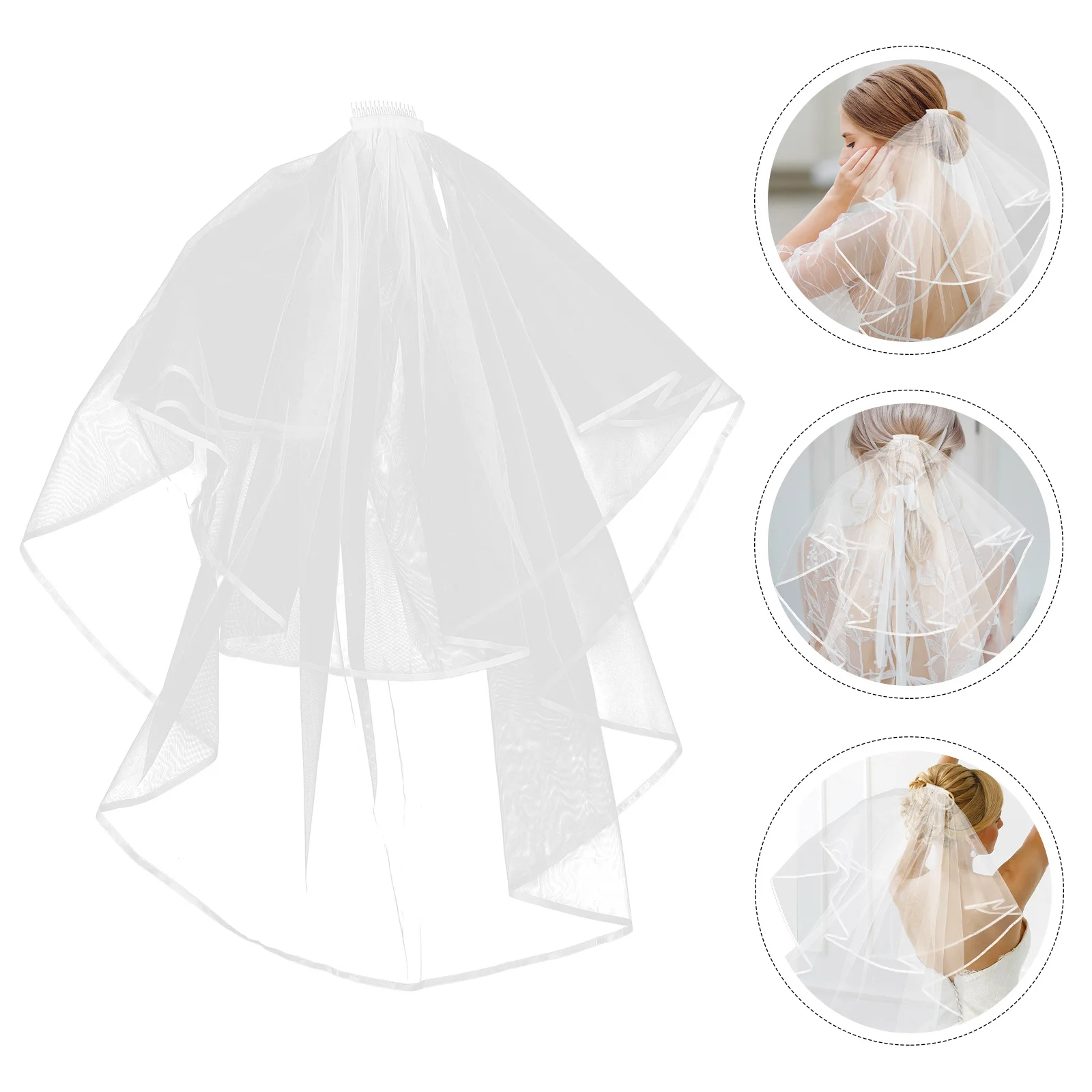 

Short Wedding Veil Mesh Comb Bridal Veil for Bride Photography Party Accessory Bridal Veils Wedding