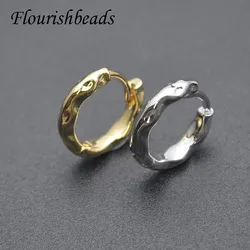 30pcs/lot Unique Nickel Free Style Bump Shape Gold Color Round Earrings Hoops for Fashion Jewelry Accessories