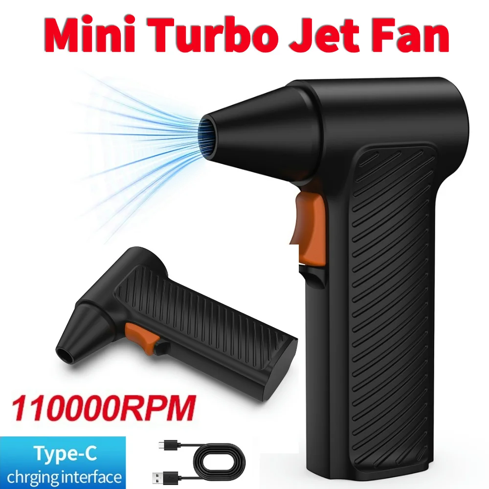 

110000RPM Mini Turbo Jet Fan Powerful Air Blower Battery Level Display Industrial Duct Fan Electric Violent Blowing Duster Dryer