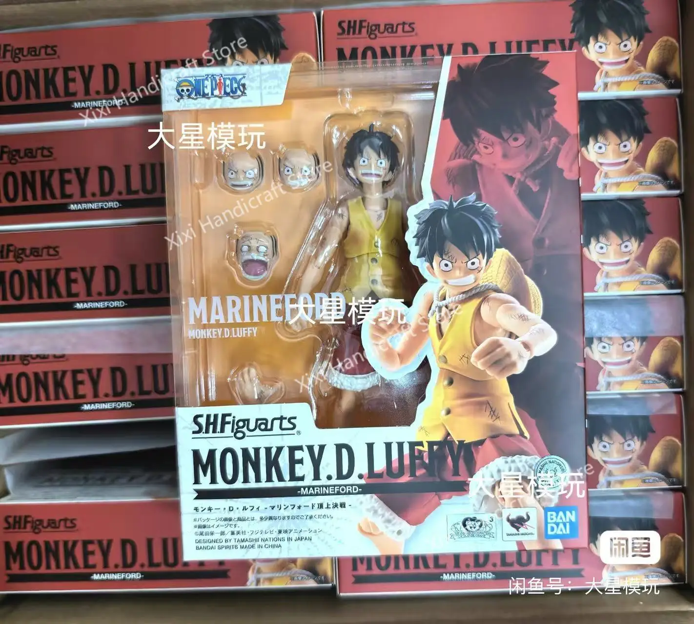Figura de Anime Original de Bandai, One Piece S.H.Figuarts MONKEY.D.LUFFY -MARINEFORD-, figura de acción, juguete, modelo, regalo para niños