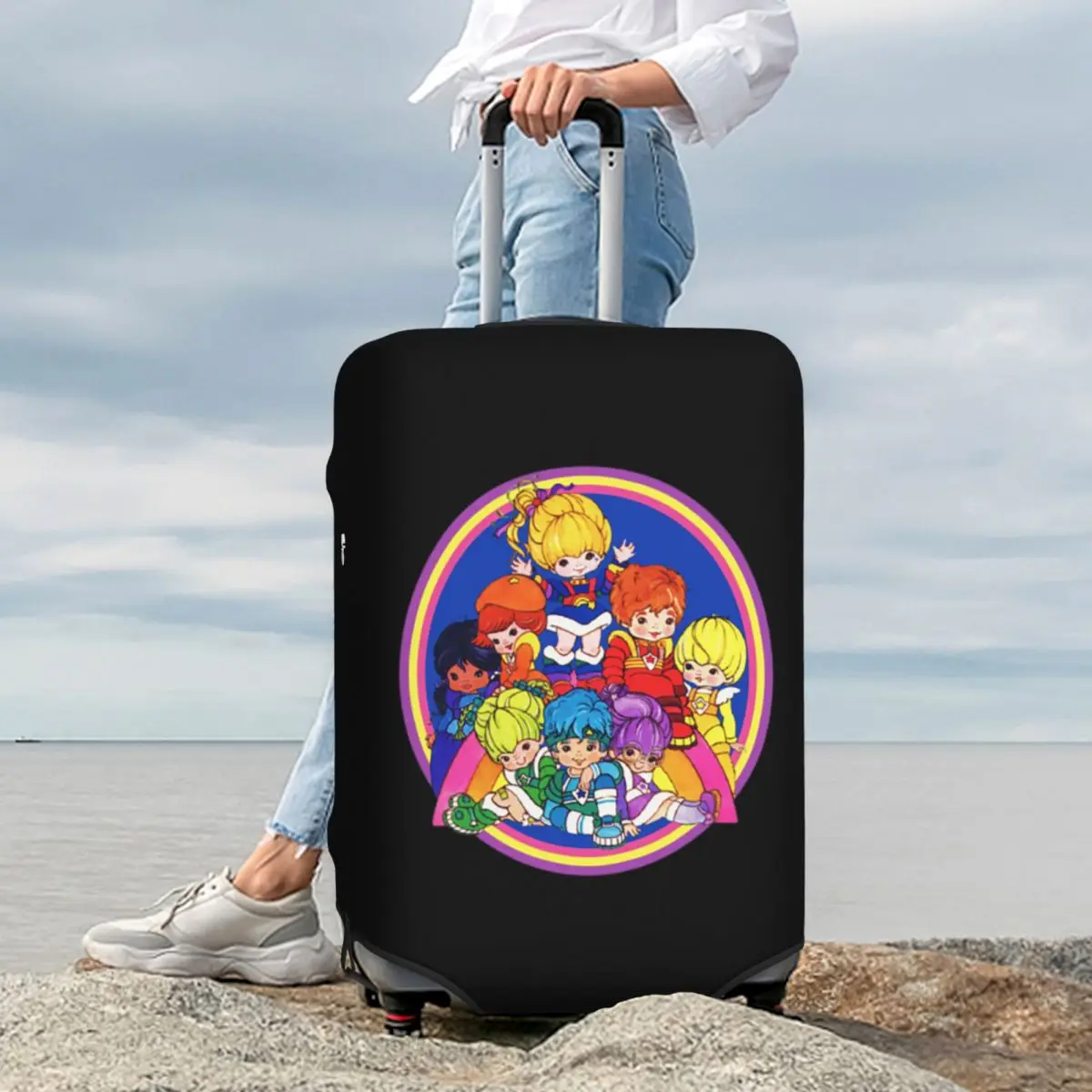 

Защитный чехол для чемодана Rainbow Brite And Friend, эластичные защитные чехлы для багажа для путешествий 18-32 дюймов