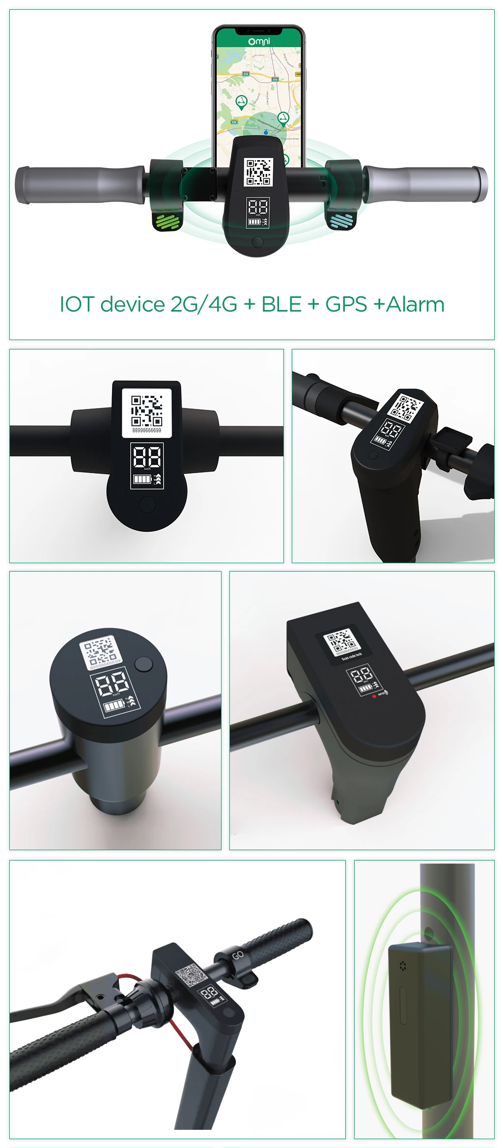 Tablero de circuito de medidor BLE Gps incorporado IOT para patinete eléctrico personalizado profesional con pantalla de tubo Digital TFT