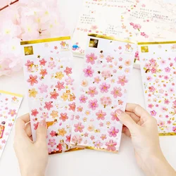 Romantyczna Sakura papiernicze naklejki do pamiętnika dekoracyjne naklejki na telefon Scrapbooking DIY naklejki z PVC Escolar Papelaria